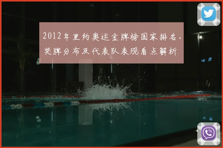 2012年里约奥运金牌榜国家排名、奖牌分布及代表队表现看点解析